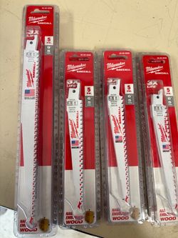 Milwaukee SAWZALL Nail-Embedded Wood Blades – 8 Packs – New & Sealed