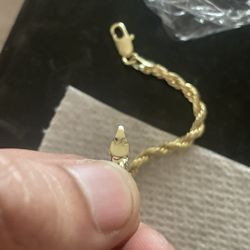 14k Stamped Rope Chain And Pendent 