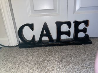 Wooden CAFE sign NWOT
