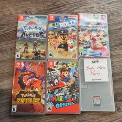 Switch Games - Pokemon Scarlet, Legends Arceus, Super Mario Odyssey, Party, Kart Deluxe 8 Paw Patrol 