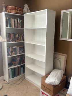 2  IKEA  white bookshelf