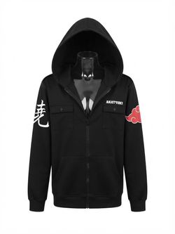 Herren Naruto Shippuden Kakashi Hatake Full Zip Military Hoodie Hoodie