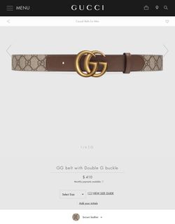 GUCCI GG Belt- Brown Leather