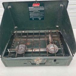 Vintage 425f White Gas Coleman 2 Burner Cooker