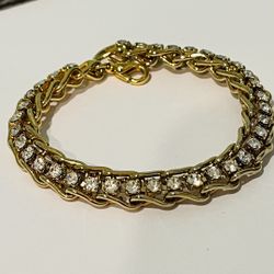 Gold Tone Vintage Tennis Bracelet 