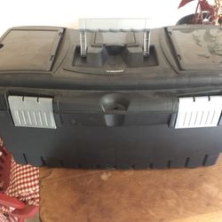 Husky plastic tool box with tools