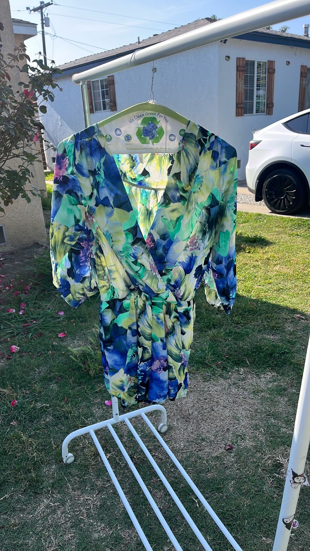 Green and blue romper size medium