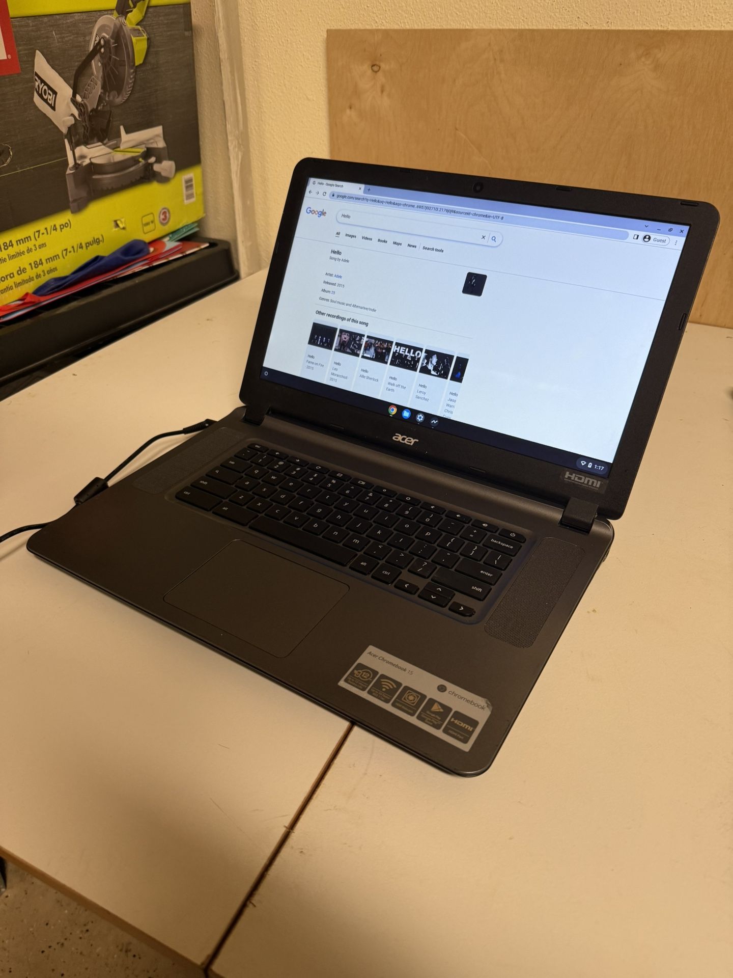 Acer Chromebook 15 with Charger