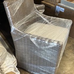 Coronado Wicker Driftwood Patio Dining Chair