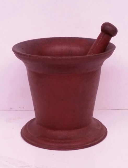 Antique Clark & Co No. 5 cast iron mortar & pestle apothecary pharmacy