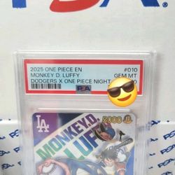 2025 ONE PIECE PROMOS DODGERS X ONE PIECE NIGHT  #010 MONKEY D. LUFFY PSA 10