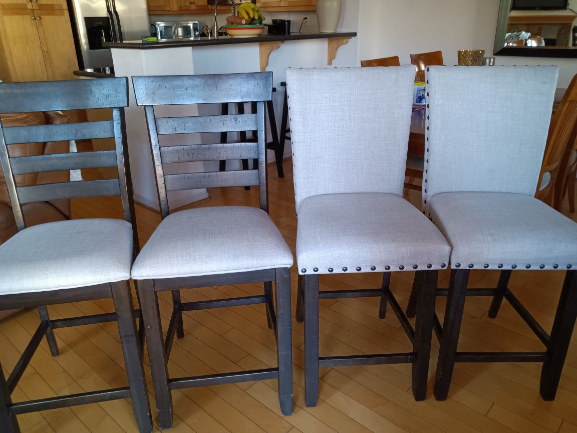 4 High Dining Chairs Set