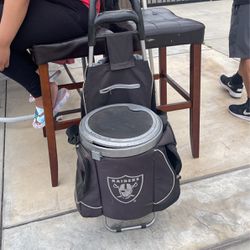 Raiders Ice Chest With Rolling Cart
