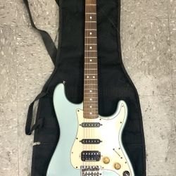 Fender Stratocaster 5 String Electric Guitar Teal Seymour Duncan Pickups Mexico Bridge Neck Body Classic Blues Jazz Country Concert Performance Studio