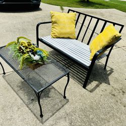 2 Pice Patio Iron Set Indoor Outdoor In Rain Or Shine Use 