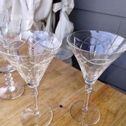 Crystal Set Of 2 Martini Glasses