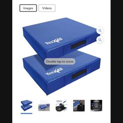 Yes 4 All Silencer Drop Pads Weightlifting Drop Pads with PVC Cover & Easy Carry Handles Sold in Pairs Blue Variation