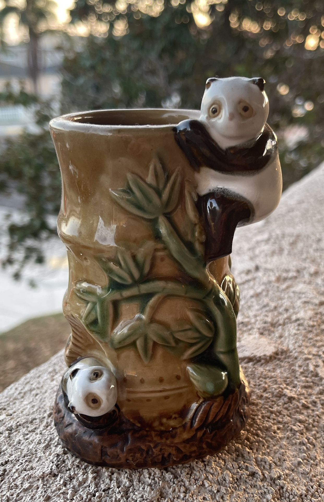 Ceramic Panda Bamboo Mug – Handcrafted Collectible