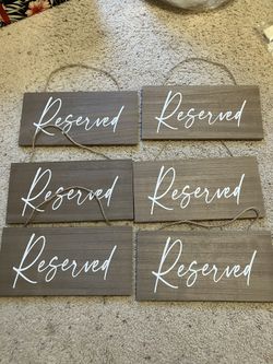Reserved Signs for Wedding
