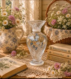Glass vase Tracy Porter hand-painted,  from the "Evelyn" style line.
