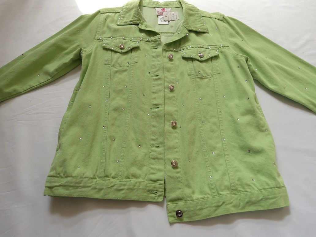 Lime Green Denim Women's Jacket