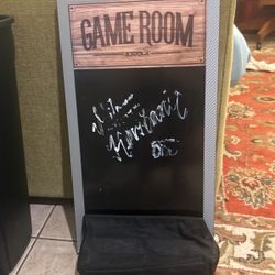 Game Room Chalkboard And Net Holder