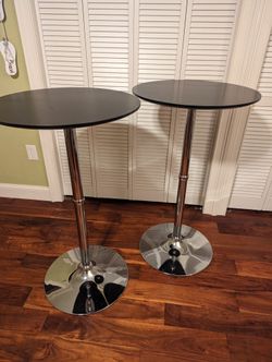 Leopard MDF Round Top Bar Tables