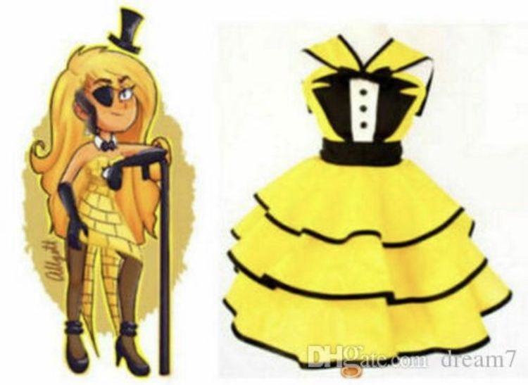Gravity Falls Female Bill Cipher Dress Cosplay Costume