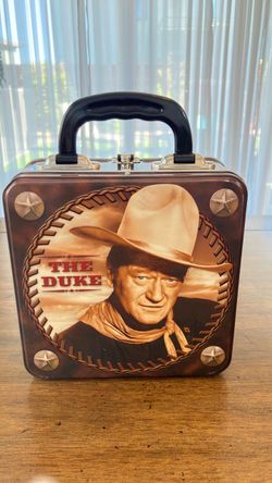 John Wayne "The Duke" Vintage Style Square Tin Tote / Lunch Box