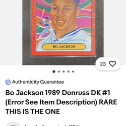 Baseball Card Bo Jackson Rare 