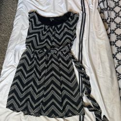 Business casual black-and-white dress