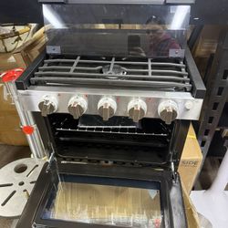 CAMPLUX Classic RV Propane Range 17 Inches, Propane Range Oven with 3 Burners Cooktop for RV, RV Propane Stove Oven Combo