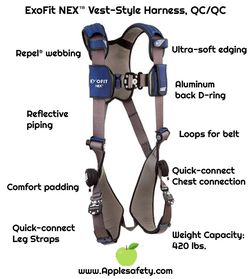 3M Exofit X300 Harness, SM