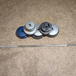 1in Barbell & ~105lbs of Weight Plates