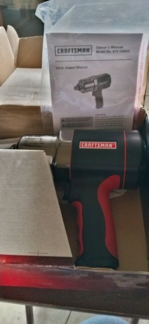 New Craftsman 3/4 -inch Heavy -duty Impact Wrench With Booklet