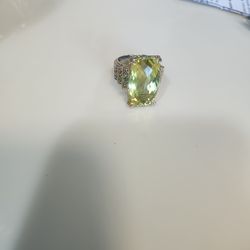 Anillo de cóctel de cuarzo Ouro verde en plata esterlina Gems En Vouge #10