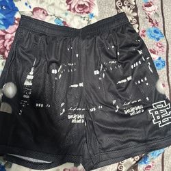 Brand New Authentic Eric Emanuel EE Basic Shorts Black Skyline Size Large