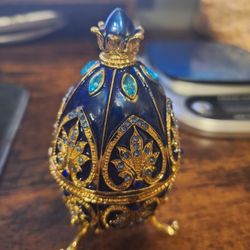 Faberge Style Egg Trinket Holder