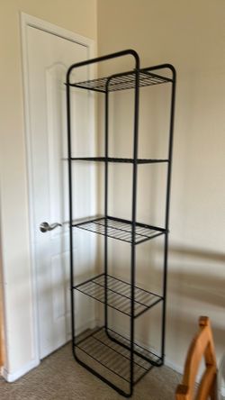 Black Metal Wire Storage Shelf Unit