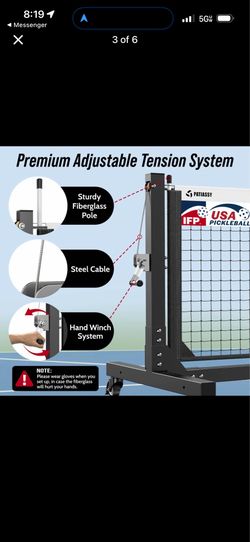 PATIASSY 22FT Professional Pickleball Net – Heavy Duty Tournament Size – $500 Retail