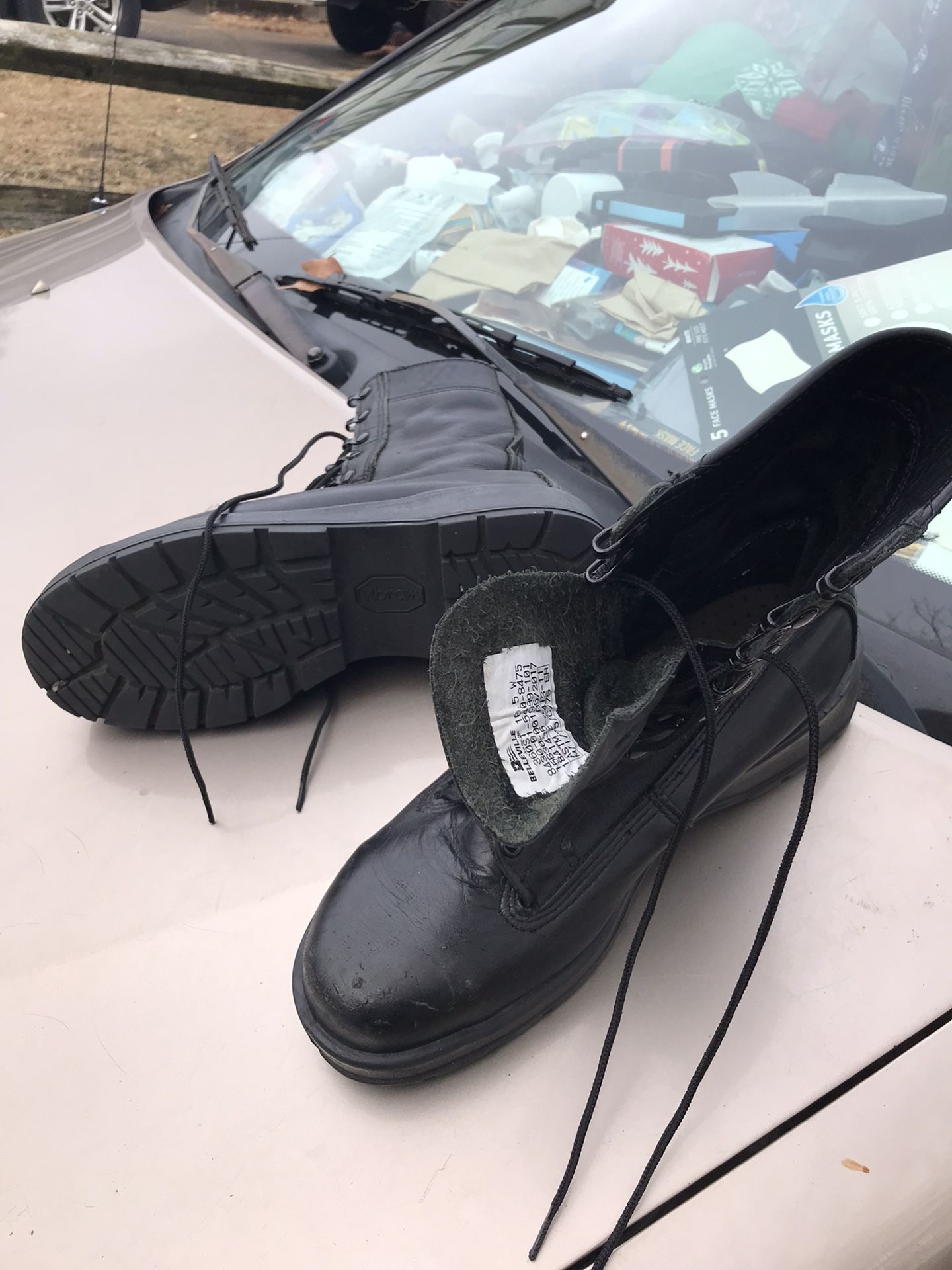 Lnew Heavy Duty Military Leather Boots Size 10 1/2 Priced To Sell Fast Only $50 Firm Great Price
