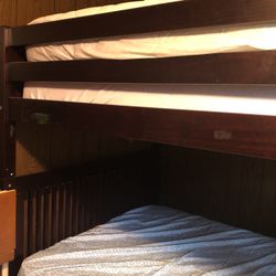 Full Over Full Bunk Bed With Trundle With Mattress