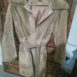 Vintage Brown Leather Coat