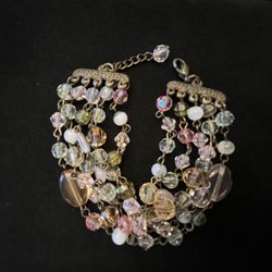 Vintage 5 Strand Crystal Bracelet