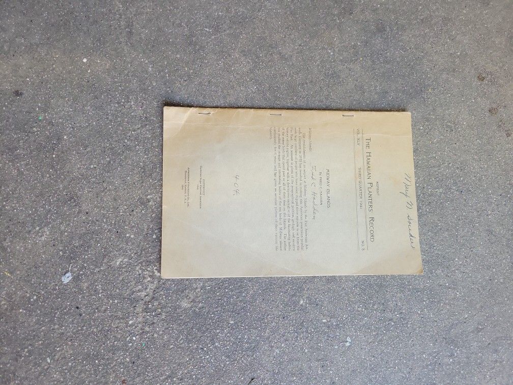 1941 Hawaiian Planters Record