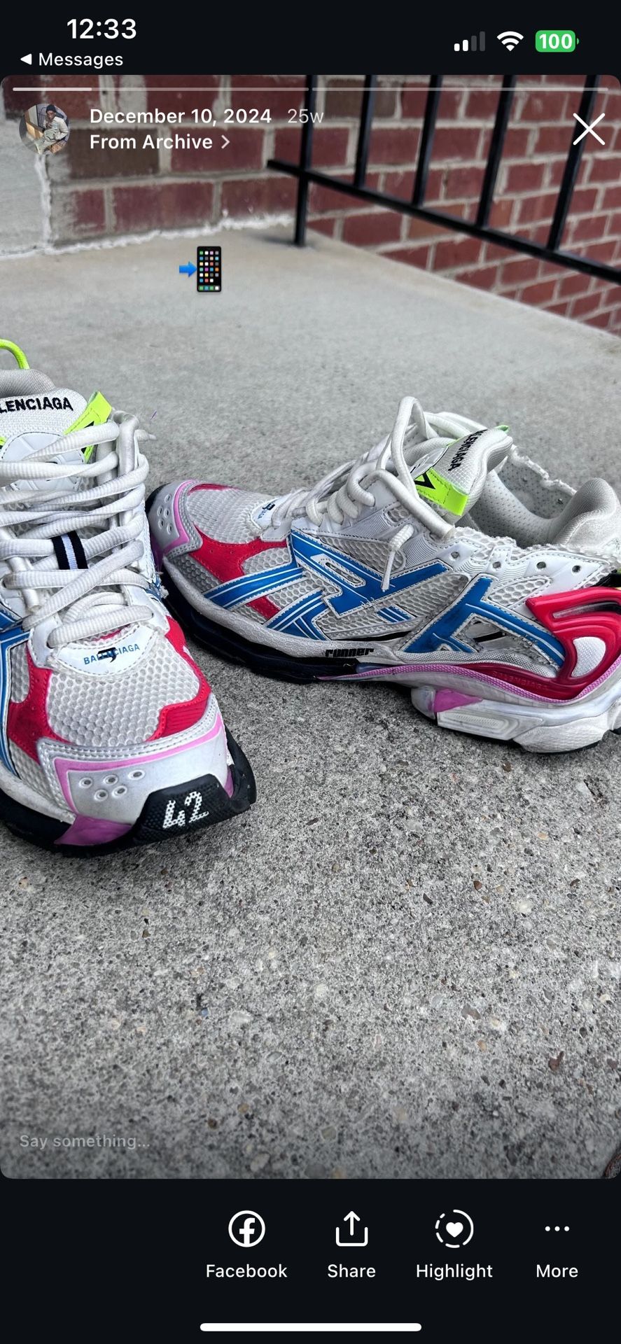 Balenciaga Runners (barley Wore) With Box And Bag