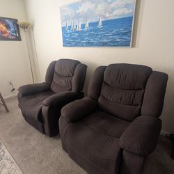 two electric recliner chairs
