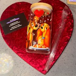 Lady And The Tramp Glass Tumbler Customize 💥$10💥