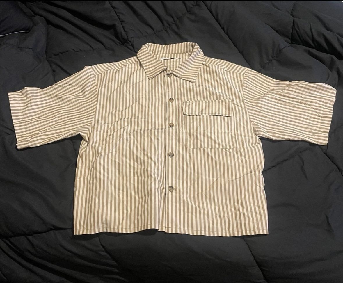 striped one pocket pajama shirt