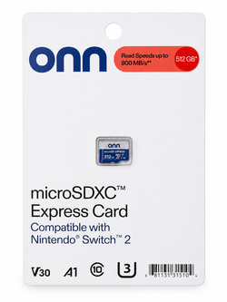 onn. 512GB microSDXC Express Card for Nintendo Switch 2 – Up to 800MB/s